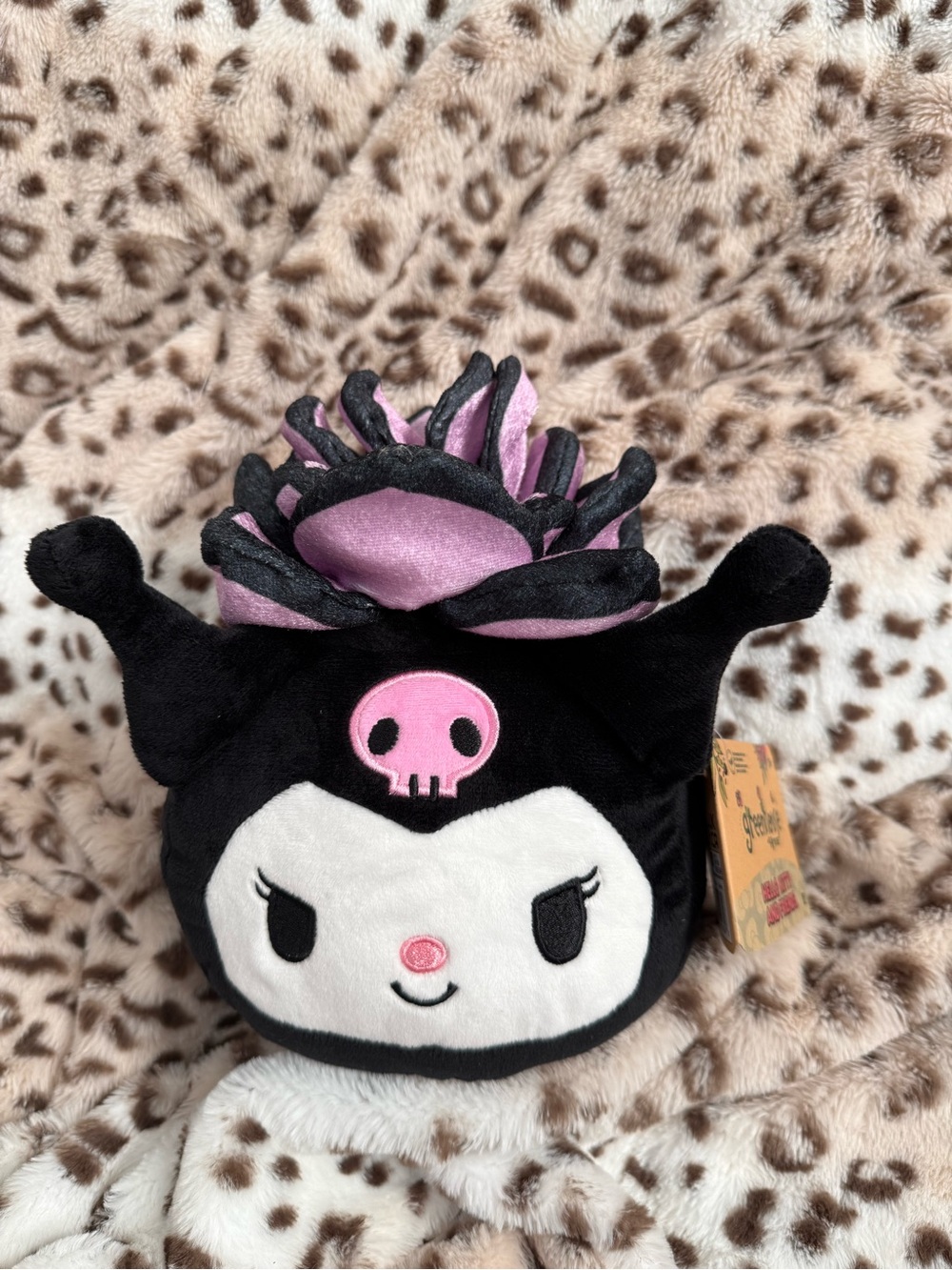 Kuromi-Inspired Black and Pink Succulent Plant Plush Toy - Greenhouse by Russ
